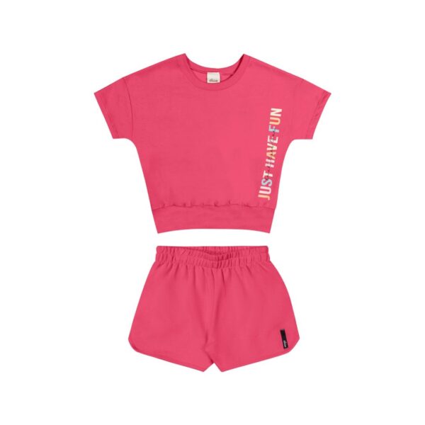 CONJUNTO  INFANTIL BASICO VERÃO -ROSA/ELIAN-MENINA